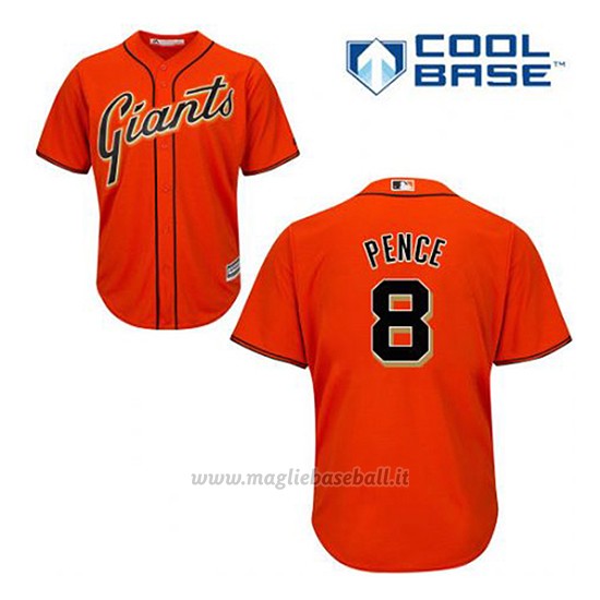 Maglia Baseball Uomo San Francisco Giants Hunter Pence 8 Arancione Alterner Cool Base
